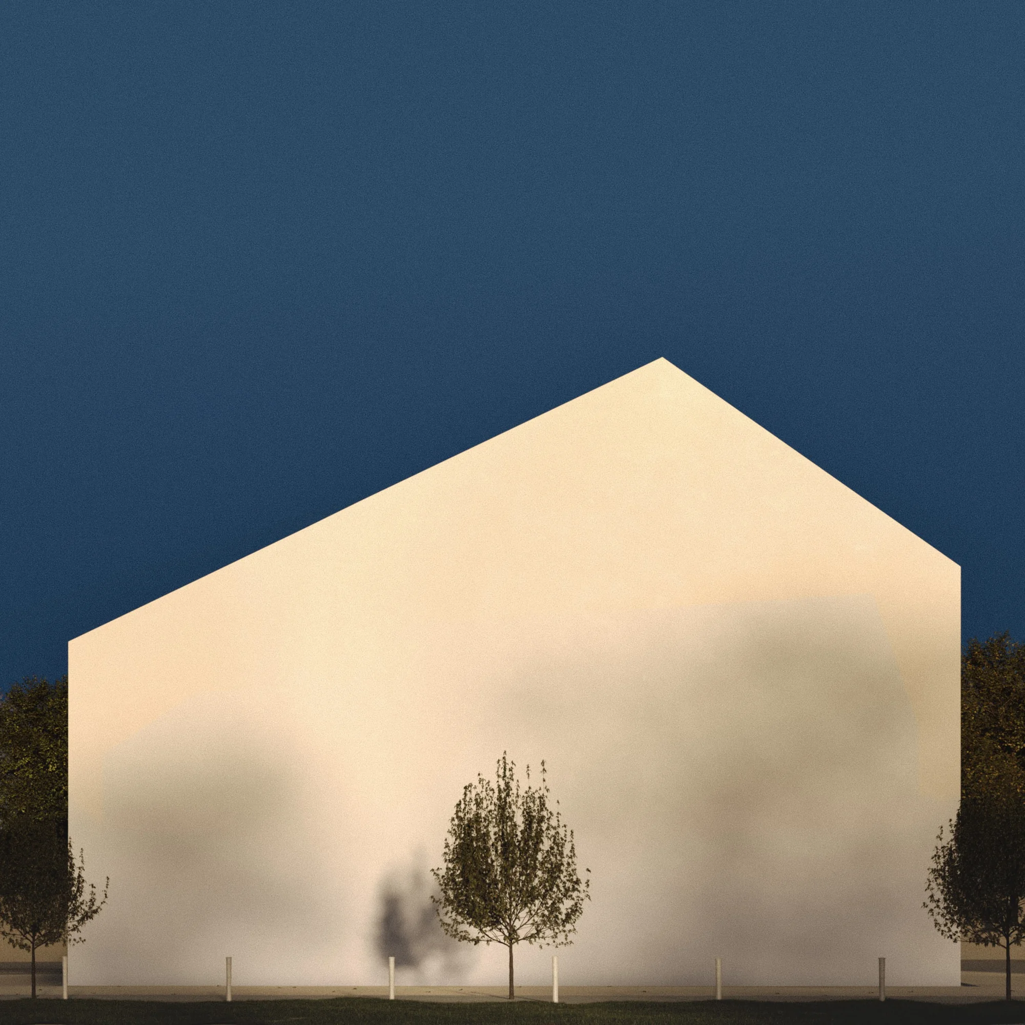 Golden gable in mist